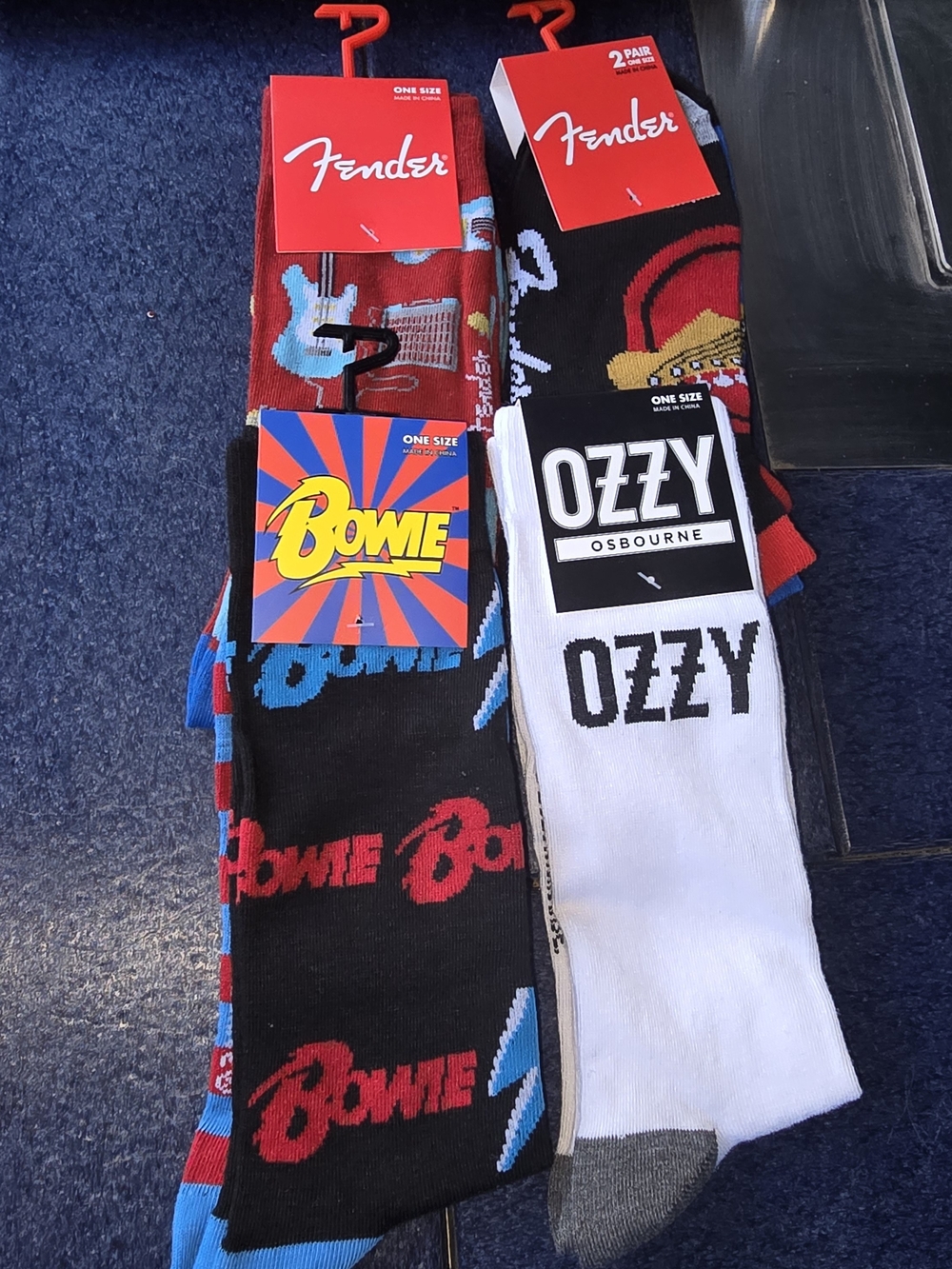 4 Pair Fender David Bowie & Ozzy Osbourne NWT Sock Bundle Rock Music Unisex